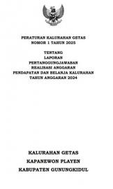 PERATURAN KALURAHAN GETAS NOMOR 1 TAHUN 2025 TENTANG LAPORAN PERTANGGUNGJAWABAN REALISASI ANGGARAN P